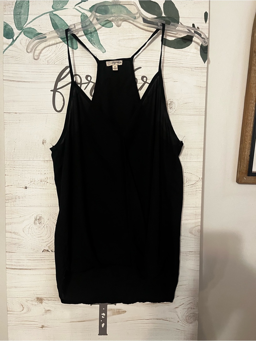 Love Tree Black Racerback Cami with Thin Straps